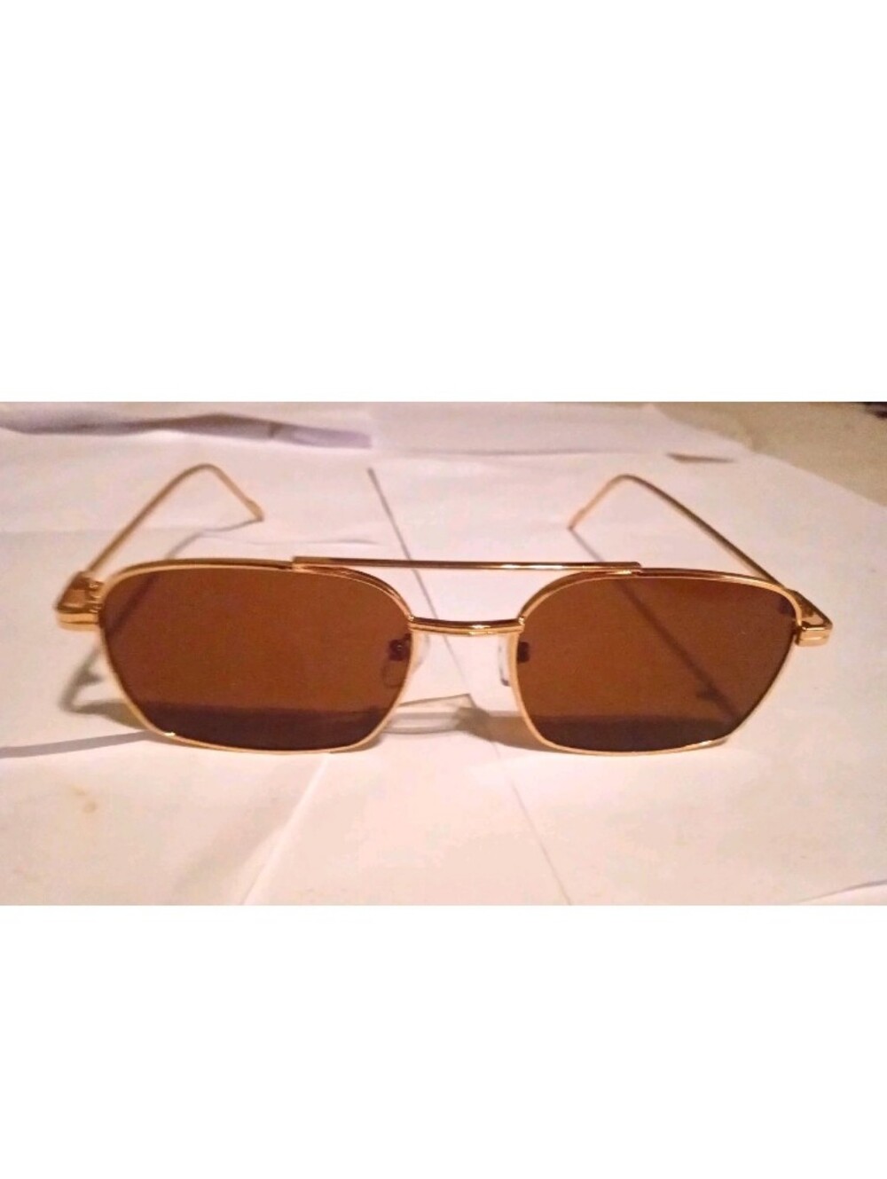 Men's Sunglasses Gold Metal Frame 52[]18 147mm Cat#3 00484977 Tinted Lenses